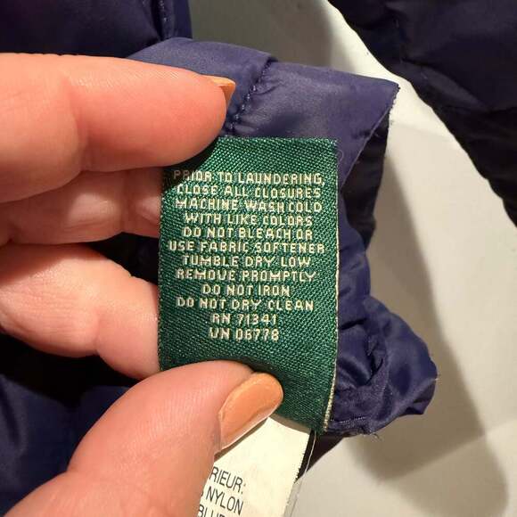 L.L. Bean Quilted Insulated Jacket Men’s Blue Nylon Puffer Coat - Picture 2 of 5